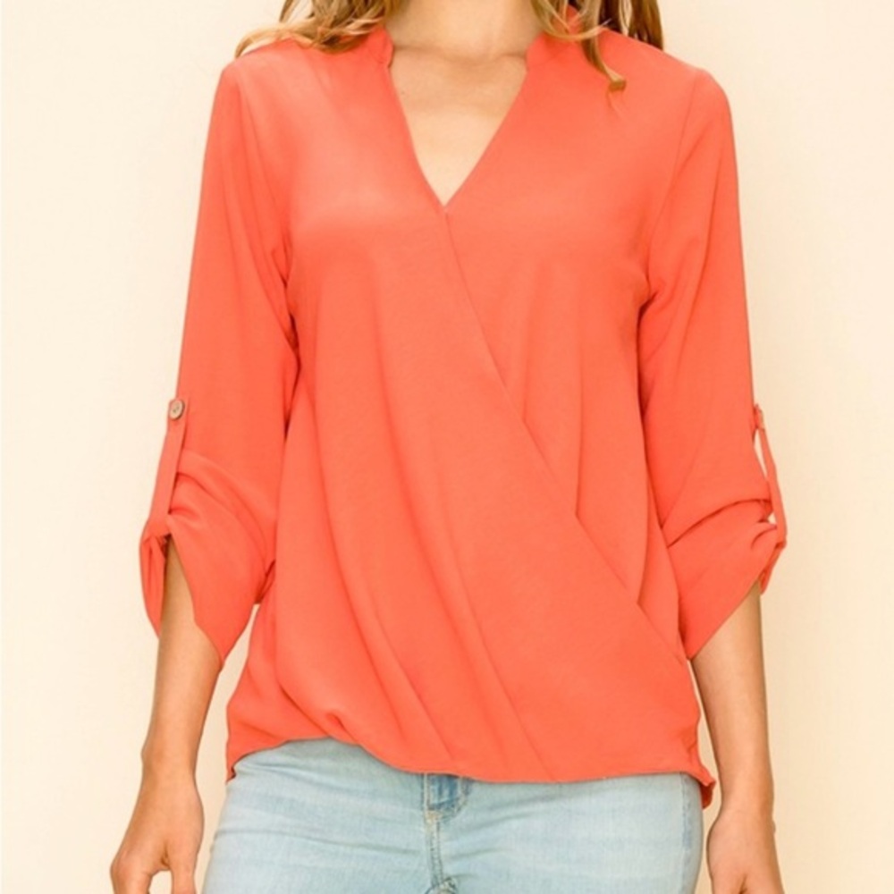 Women's Coral Blouse - LARGE